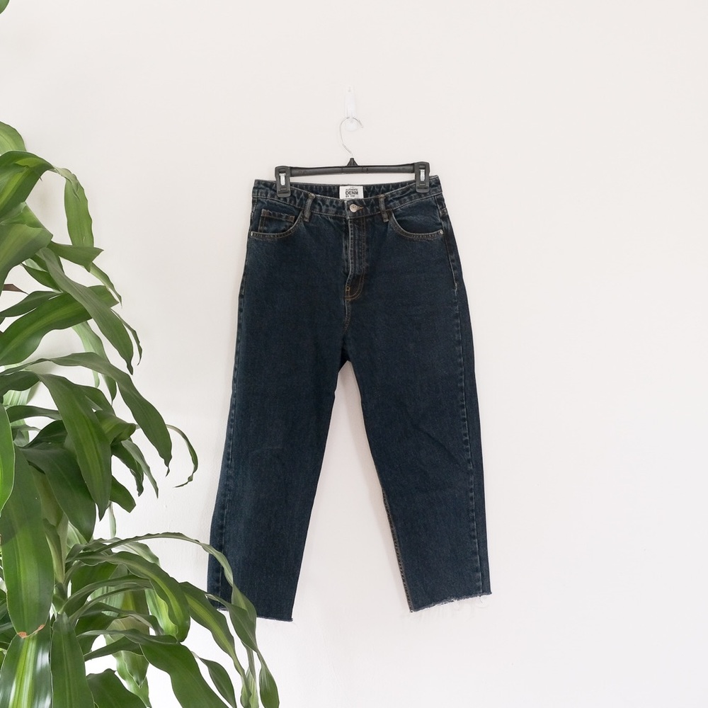 Zara TRF Mom Jeans - Dark Blue
